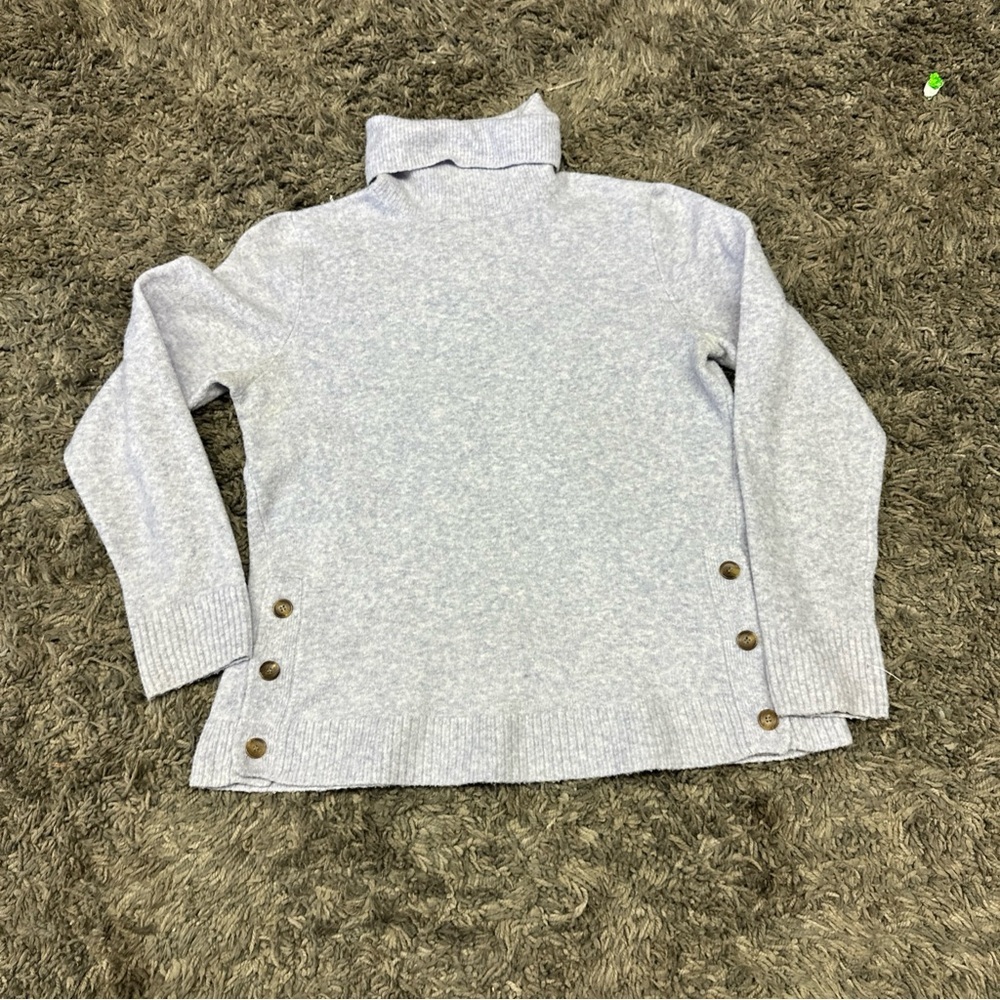 J. Crew Lavender Turtleneck Sweater with Button Detail - Picture 5 of 10